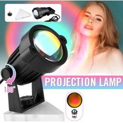 Regenbogen-Sonnenuntergangslampe, Sonnenuntergangsprojektionslicht, 180-Grad-Drehung, USB-Aufladung, romantische LED-Atmosphäre, Nachtlicht für