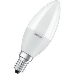 Led Lampe mit E14 Sockel, Warmweiss (2700K), Kerzenform, 7.5W, Ersatz für 60W-Glühbirne, matt, led star classic b - Osram