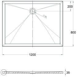 Ottofond Duschwanne Memphis 120 x 80 x 3,5 cm, weiß