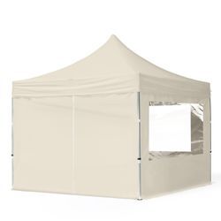 TOOLPORT 3x3m Aluminium Faltpavillon, inkl. 4 Seitenteile, creme - (59004)