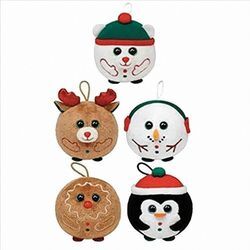 TY 8,5cm XMas Rentier, Lebkuchen, Pinguin, Eisbär, Schneemann Anhänger