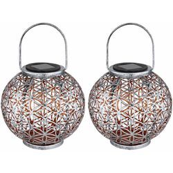 Solar Lampe Outdoor Solarleuchte orientalisch led Solar Laterne Außen, Lichteffekt Lebensblume, 1x led warmweiß, DxH 20x29 cm, Terrasse Garten, 2er