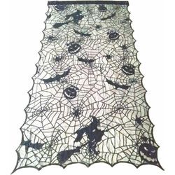 Minkurow - Karcher Halloween Ghost Festival Vorhang Spinnennetz Fledermäuse Spitzenvorhang Halloween Kostüm Heimdekoration Neu