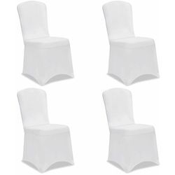 Detex® Stuhlhussen 4er Pack Stretch Stuhlbezüge Stuhl Hussen Bezug Überwurf Set Hochzeit Party Weihnachten weiß