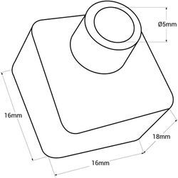 Schwarze Anfangs-/Endkappe für flexible Silikonhülle 16x16 mm -