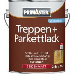 Treppen- und Parkettlack 2,5L Seidenmatt Dielenlack Holzlack Bodenlack - Primaster