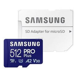 Samsung - pro Plus 512 gb microSDXC-Speicherkarte (180 MB/s, Class U3, V30, A2) (MB-MD512SA/EU)