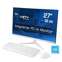 CSL All-in-One PC "Unity F27-ALS N200 Windows 11", weiß, Microsoft Windows 11 Pro (64 Bit), 32 GB RAM 256 GB SSD, Computer