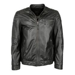 Bikerjacke JCC "3102127", Herren, Gr. 48, schwarz, Obermaterial: 100% Leder, Lamm / Futter: 100% Baumwolle / Ärmelfutter: 100% Polyester, Jacken