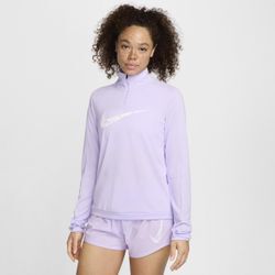 Nike Swoosh Dri-FIT-Midlayer mit Viertelreißverschluss für Damen - Lila