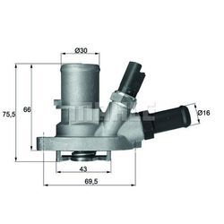 MAHLE Thermostat, Kühlmittel mit Dichtung für FIAT LANCIA FORD CHRYSLER 0055202371 1535448 9S518575AA TI 149 88