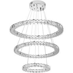 Led Kronleuchter Moderne Kristall Deckenlampe Hängelampe Pendelleuchte Hängeleuchte für Wohnzimmer Esszimmer Schlafzimmer Drei Ringe (72W, Kaltweiß)