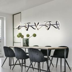 Etc-shop - Hängeleuchte Hängelampe Pendelleuchte Esszimmerleuchte Wohnzimmer dimmbar, Metall schwarz, 1x led 40W 2800Lm warmweiß, LxBxH 99x21x135 cm