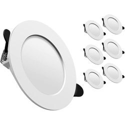 Minkurow - Led-Einbaustrahler, Slimline 25 mm, 6000 k Kaltweiß, 5 w, 500 lm, Einbau-Downlight, integrierte Glühlampe, Lochblende Ф65–85 mm, für