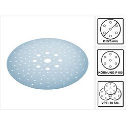 Stf D225/128 Schleifscheibe Granat P180 225 mm 50 Stk. ( 2x 205660 ) für Langhalsschleifer planex - Festool