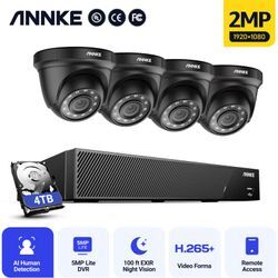 5MP Kit Caméra de Surveillance 8CH dvr Home 4Caméras Vision Nocturne IP66 app à Distance cctv Video Set -4TB hdd - Annke