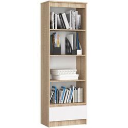 AKORD Büro-Bücherregal 60 cm 1 Schublade 4 Regale| Möbel stehen für Dokumente Bücher für ein Schlafzimmer Arbeitszimmer Wohnzimmer Schrank |