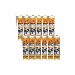 Set von 12 Silikondichtstoffen Sika Sika seal-185 Schreinerei - Steinbeige - 300ml - Beige