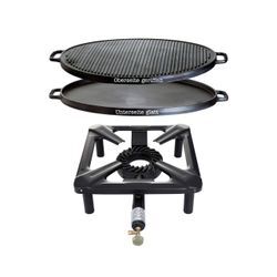 Hockerkocher & Grillplatte Ø 45 cm - Camping, Freizeit, Profiköche - Set Angebot