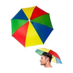 Lycxames - Regenschirmhüte mit Gummiband, faltbarer Regenschirm-Sonnenschutzhut, bunter Angelschirmhut für Erwachsene, Kinder, Golf, Camping, 52 cm