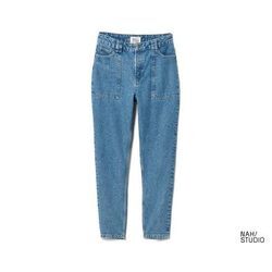 NAH/STUDIO Mom-Jeans | recycelte Baumwolle - Blau - Gr.: 27