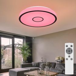 Smart LED Deckenleuchte dimmbar mit Fernbedienung Badezimmerlampe Sternenhimmel Deckenlampe, RGB Farbwechsel Sprach/App Steuerung, 40W 2900lm