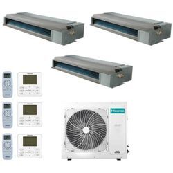 Trial split-klimagerät 12+12+12 mit 3amw72u4rfa r-32 12000+12000 mit fernbedienung und kabel - Hisense