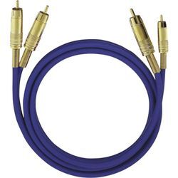 Cinch Audio Anschlusskabel [2x Cinch-Stecker - 2x Cinch-Stecker] 1.00 m Blau vergoldete Steckkontakt