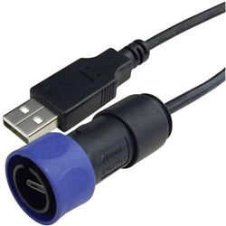 Bulgin - USB-Kabel usb 2.0 usb-a Stecker, USB-Micro-B Stecker 2.00 m Schwarz, Blau PXP4040/B/2M00