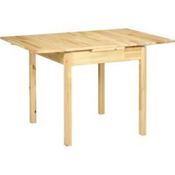 Homcom - Esstisch, Klapptisch, Esszimmertisch für 2-4 Personen, erweiterbarer Holztisch, Küchentisch für Küche, Esszimmer, Naturholz, 73,5-120 x 80 x