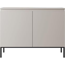 Bemmi - Sideboard Kommode 2-türig, Beige mit schwarzen Beinen, 100 cm - Selsey