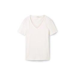 TOM TAILOR Damen T-Shirt mit Bio-Baumwolle, weiß, Uni, Gr. XXL