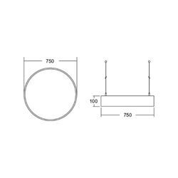 BRUMBERG Biro Circle LED Ø 75 cm direkt DALI, schwarz 4000 K