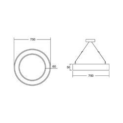 BRUMBERG Biro Circle Ring5 direkt Ø 75 cm on/off silber 840