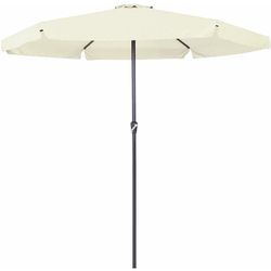 Kingsleeve - Sonnenschirm 330 cm mit Kurbel uv Schutz 80+ Schutzhülle Alu Groß Rund Balkon Terrasse Garten Balkonschirm Kurbelschirm Marktschirm beige