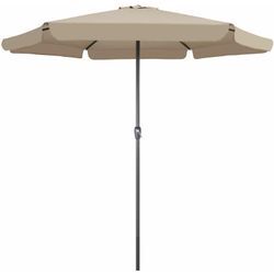 Kingsleeve - Sonnenschirm 330 cm mit Kurbel uv Schutz 80+ Schutzhülle Alu Groß Rund Balkon Terrasse Garten Balkonschirm Kurbelschirm Marktschirm taupe