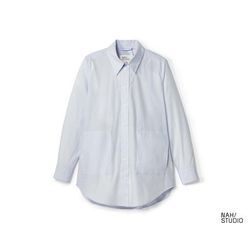 Tchibo NAH/STUDIO Longbluse | Bio-Baumwolle - Blau - Gr.: 42