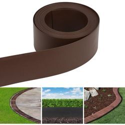 Rasenkante Kies Beetumrandung Mähkante Oberkante Gartenwegen Beeteinfassung Gartenumrandung Rasenbegrenzung Braun 10Mx10CMx0.2CM - Tolletour