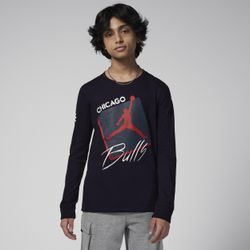 Chicago Bulls Courtside Statement Edition Jordan Max90 NBA-Longsleeve für ältere Kinder (Jungen) - Schwarz