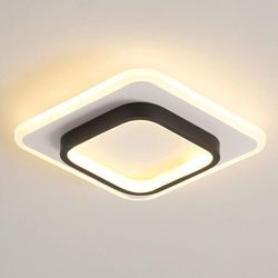 Moderne LED-Deckenleuchte aus quadratischem Acryl, schwarz und weiß, geeignet für Badezimmer, Wohnzimmer, Schlafzimmer, Küche und Flur - 20W