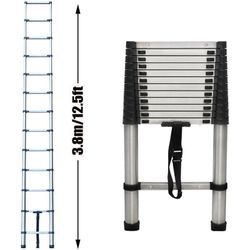 Teleskopleiter Anlegeleiter Leiter Klappleiter Stehleiter Mehrzweckleite 12.5ft