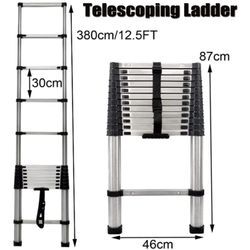 Teleskopleiter Stehleiter Anlegeleiter Ausziehleiter 3.8m Ladder 150kg Stabil