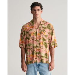 Relaxed Fit Hawaiian Print Kurzarmhemd