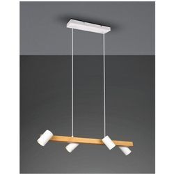 Marley Trio Lighting Linear Wood Pendelleuchte 4 verstellbare zylindrische weiße Spots