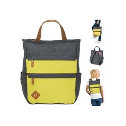 Spear Bags Cityrucksack Rucksack Damen Damenrucksack klein Hygge A4 Büro Freizeit, Geheimfach Handtasche Daypack + Schlüsseletui, gelb