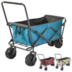 UQUIP Strand Bollerwagen Buddy Handwagen Transport Karre Garten Wagen Faltbar Farbe: Blue/grey