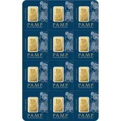 12 x 1 g Multigram Goldtafel Pamp Suisse Fortuna