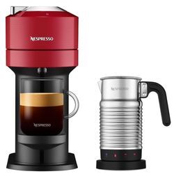 Nespresso VERTUO Next Cherry Red & Aeroccino 4 Vertuo Kaffeemaschine