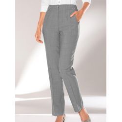 Bügelfaltenhose COME ON, Damen, Gr. 195, Extrakurzgrößen, grau (grau, meliert), 65% Polyester, 32% Viskose, 3% Elasthan, meliert, unifarben, lang, Hosen