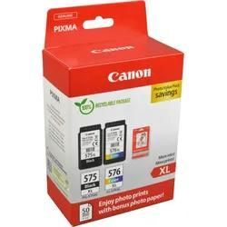 2 Canon Tinten 5437C006 Photo Value Pack PG-575XL + CL-576XL 4-farbig + Papier